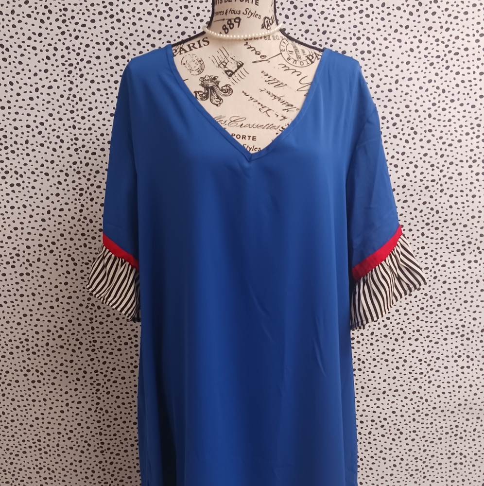 Milumia Dress Womens 4X Multicolored V Neck